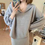 【動画あり】フーディゆるニットスカートセットアップ　３色展開 - select store mirror me【動画あり】フーディゆるニットスカートセットアップ　３色展開189842161mirror meselect store mirror me189842161ベージュ