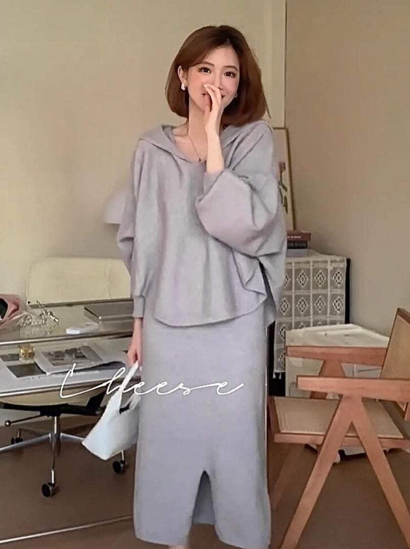 【動画あり】フーディゆるニットスカートセットアップ　３色展開 - select store mirror me【動画あり】フーディゆるニットスカートセットアップ　３色展開189842161mirror meselect store mirror me189842161ベージュ