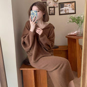 【動画あり】フーディゆるニットスカートセットアップ　３色展開 - select store mirror me【動画あり】フーディゆるニットスカートセットアップ　３色展開189842161mirror meselect store mirror me189842161ベージュ