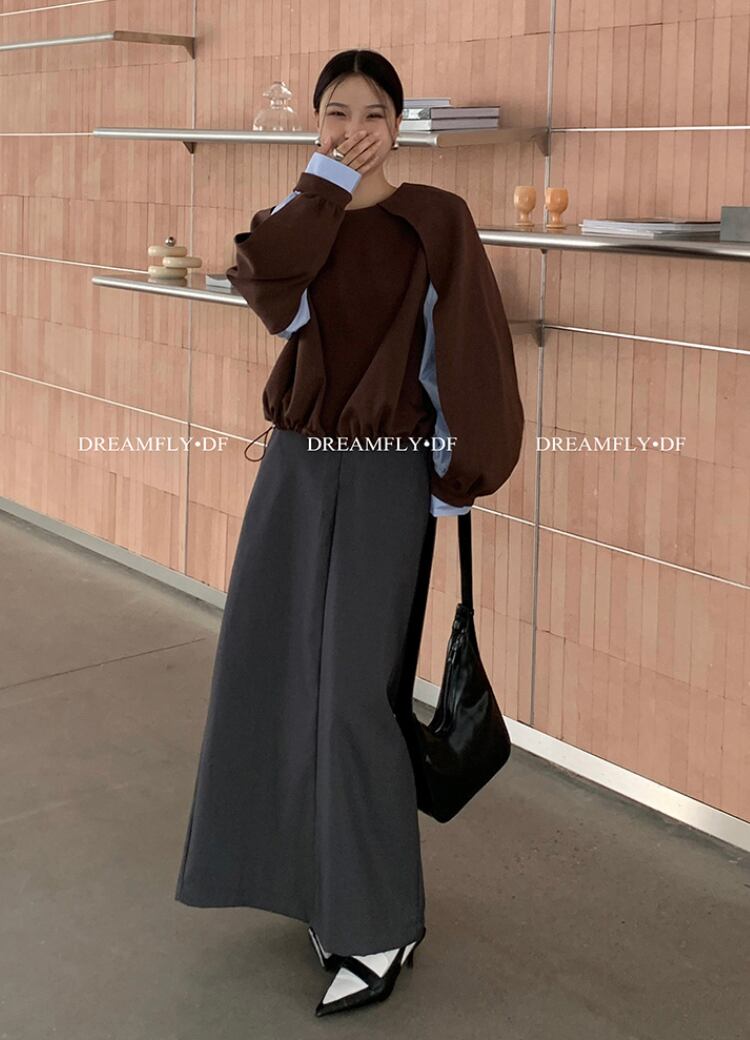 ニット異素材切り替えケープブラウストップス　３色展開 - select store mirror meニット異素材切り替えケープブラウストップス　３色展開189843277mirror meselect store mirror me189843277ホワイト