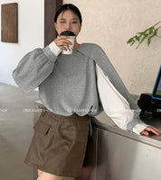 ニット異素材切り替えケープブラウストップス　３色展開 - select store mirror meニット異素材切り替えケープブラウストップス　３色展開189843277mirror meselect store mirror me189843277ホワイト