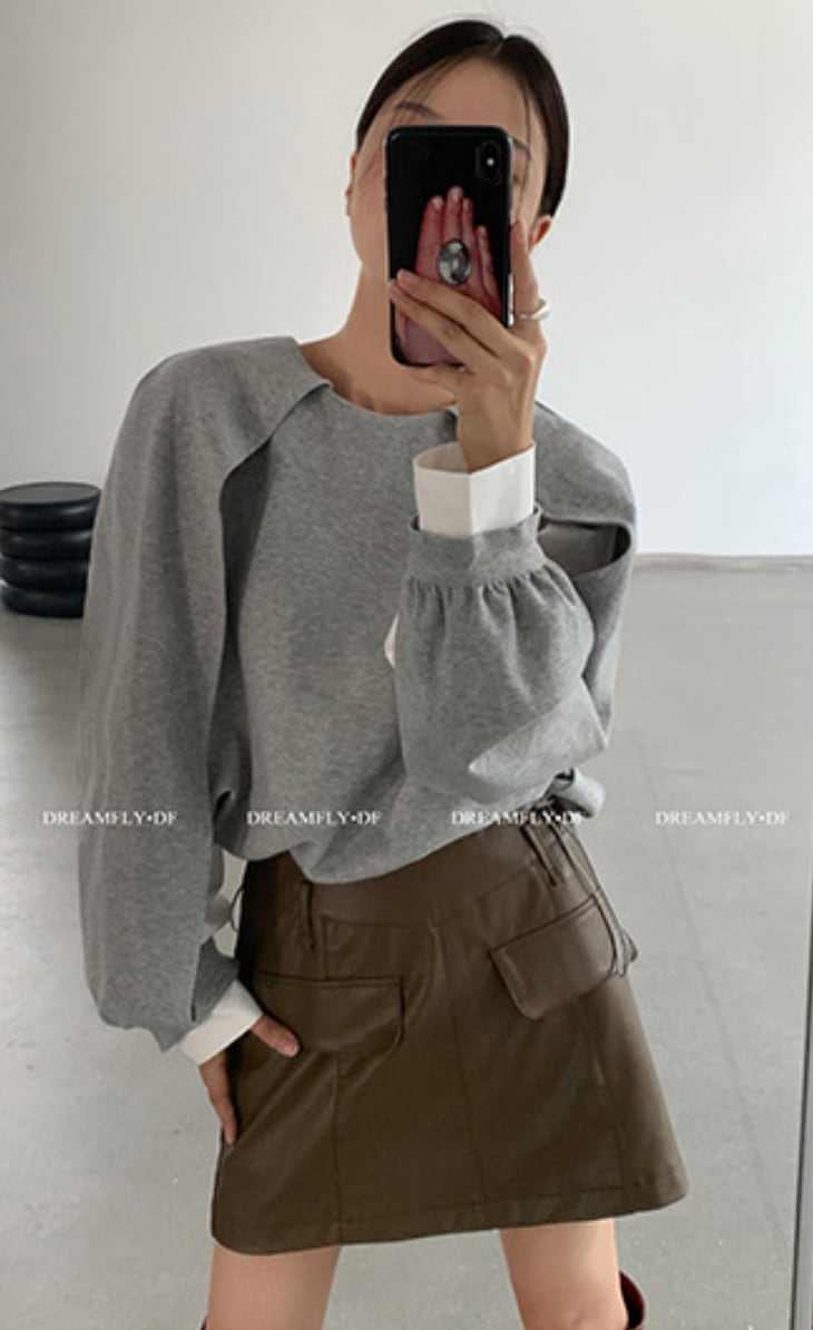 ニット異素材切り替えケープブラウストップス　３色展開 - select store mirror meニット異素材切り替えケープブラウストップス　３色展開189843277mirror meselect store mirror me189843277ホワイト