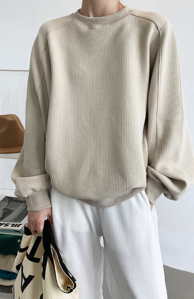 【動画あり】ワッフルスウェットライントップス　３色展開 - select store mirror me【動画あり】ワッフルスウェットライントップス　３色展開190040653mirror meselect store mirror me190040653オフホワイトS