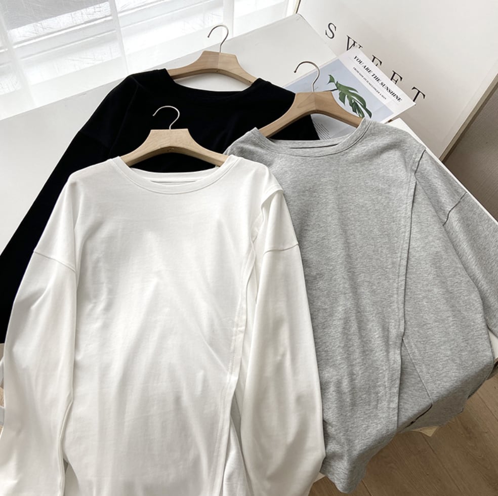 デザインスリットロングトップス　３色展開 - select store mirror meデザインスリットロングトップス　３色展開190130575mirror meselect store mirror me190130575ホワイト