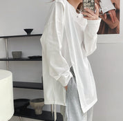 デザインスリットロングトップス　３色展開 - select store mirror meデザインスリットロングトップス　３色展開190130575mirror meselect store mirror me190130575ホワイト
