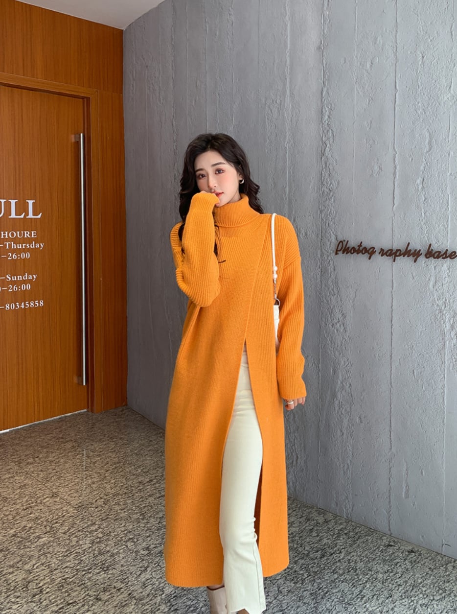 【即納あり】ビッグスリットタートルニットロングトップス　３色展開 - select store mirror me【即納あり】ビッグスリットタートルニットロングトップス　３色展開191549649mirror meselect store mirror me191549649ホワイト