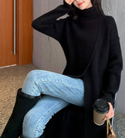 【即納あり】ビッグスリットタートルニットロングトップス　３色展開 - select store mirror me【即納あり】ビッグスリットタートルニットロングトップス　３色展開191549649mirror meselect store mirror me191549649ホワイト