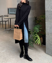【即納あり】ビッグスリットタートルニットロングトップス　３色展開 - select store mirror me【即納あり】ビッグスリットタートルニットロングトップス　３色展開191549649mirror meselect store mirror me191549649ホワイト