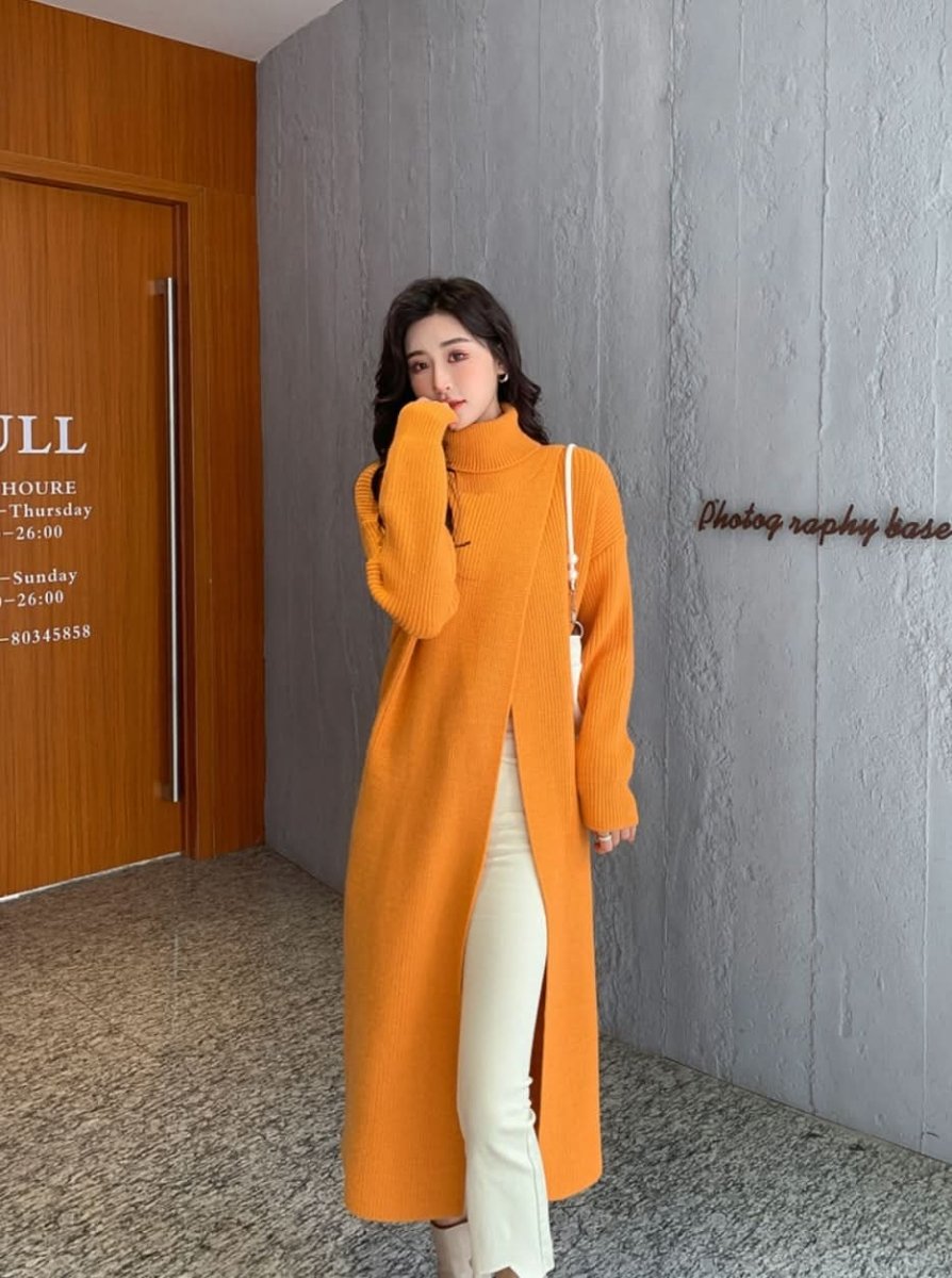 【即納あり】ビッグスリットタートルニットロングトップス　３色展開 - select store mirror me【即納あり】ビッグスリットタートルニットロングトップス　３色展開191549649mirror meselect store mirror me191549649ホワイト