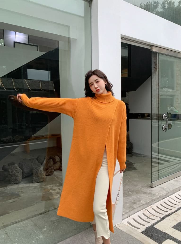 【即納あり】ビッグスリットタートルニットロングトップス　３色展開 - select store mirror me【即納あり】ビッグスリットタートルニットロングトップス　３色展開191549649mirror meselect store mirror me191549649ホワイト