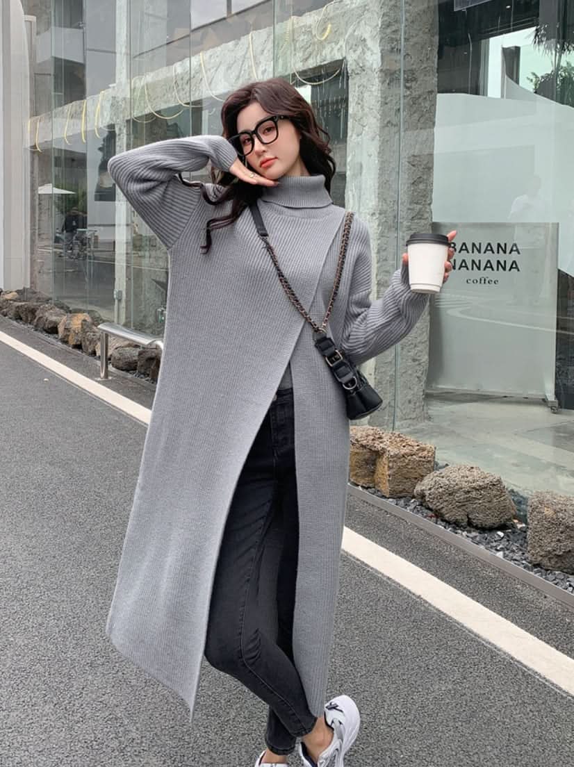 【即納あり】ビッグスリットタートルニットロングトップス　３色展開 - select store mirror me【即納あり】ビッグスリットタートルニットロングトップス　３色展開191549649mirror meselect store mirror me191549649ホワイト