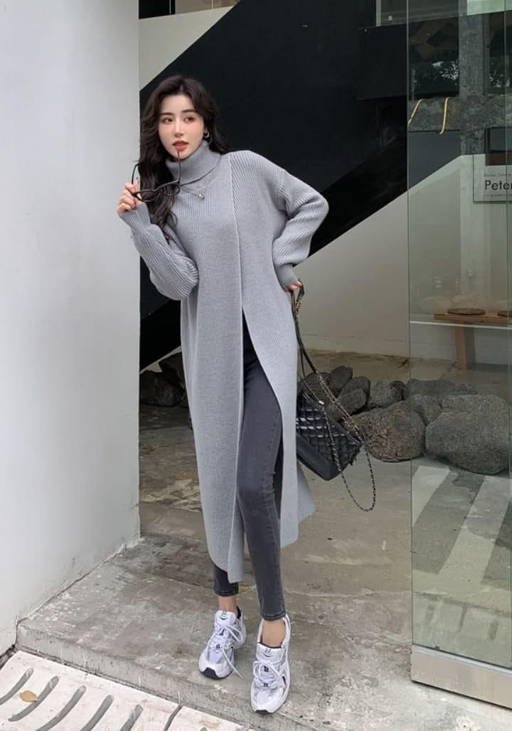 【即納あり】ビッグスリットタートルニットロングトップス　３色展開 - select store mirror me【即納あり】ビッグスリットタートルニットロングトップス　３色展開191549649mirror meselect store mirror me191549649ホワイト