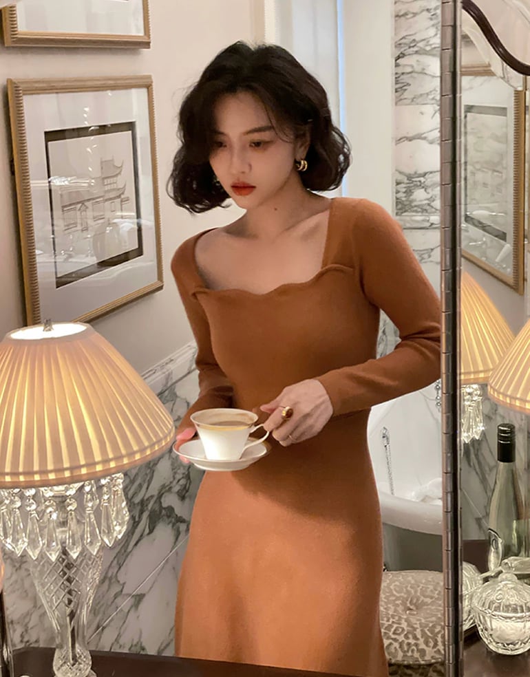 【動画あり】スクエアフロントオープンロングワンピース　３色展開 - select store mirror me【動画あり】スクエアフロントオープンロングワンピース　３色展開192047478mirror meselect store mirror me192047478キャメル