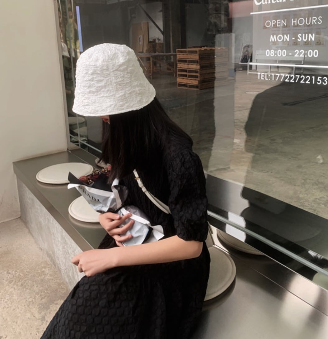 ペーパーデザインバケットハット　３色展開 - select store mirror meペーパーデザインバケットハット　３色展開195890194mirror meselect store mirror me195890194ホワイト
