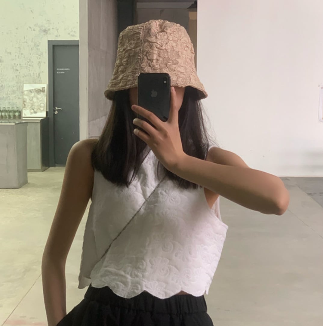 ペーパーデザインバケットハット　３色展開 - select store mirror meペーパーデザインバケットハット　３色展開195890194mirror meselect store mirror me195890194ホワイト