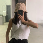 ペーパーデザインバケットハット　３色展開 - select store mirror meペーパーデザインバケットハット　３色展開195890194mirror meselect store mirror me195890194ホワイト
