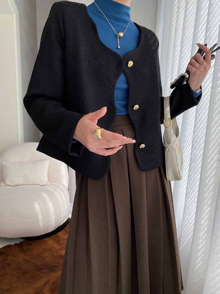 ウェーブデザイン美ラインノーカラージャケット　３色展開 - select store mirror meウェーブデザイン美ラインノーカラージャケット　３色展開197266162mirror meselect store mirror me197266162ホワイトS