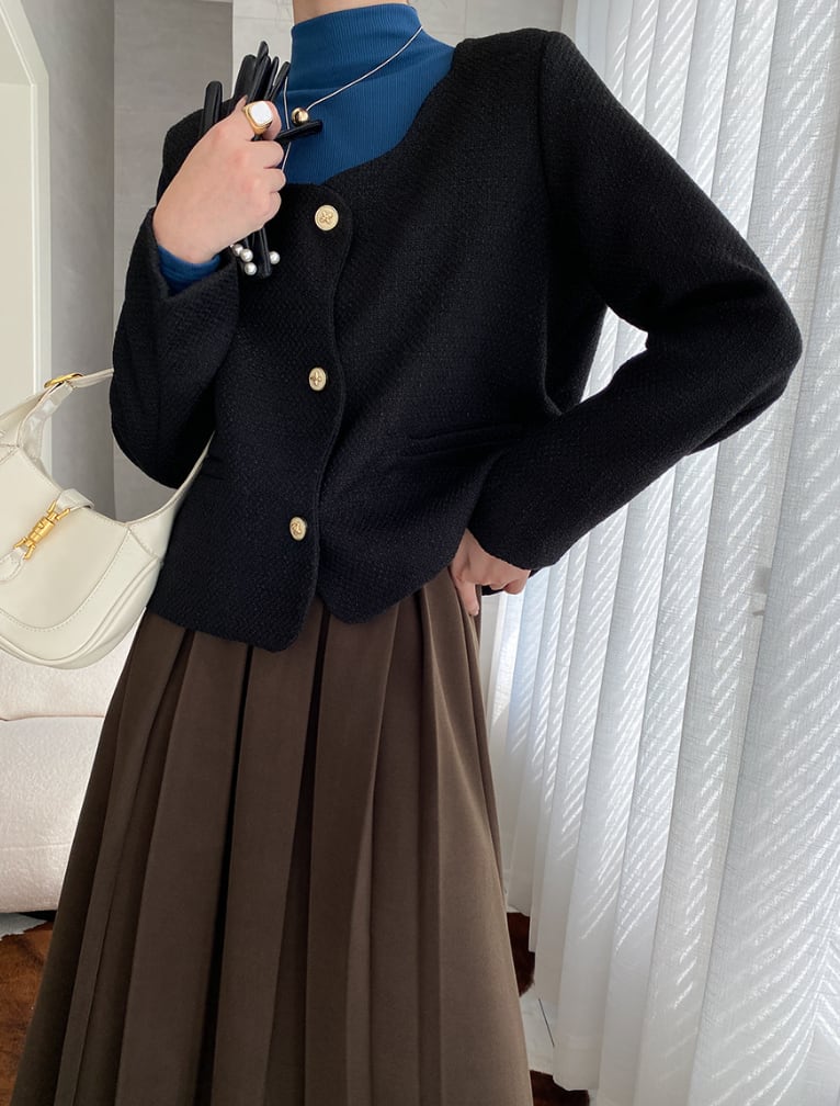 ウェーブデザイン美ラインノーカラージャケット　３色展開 - select store mirror meウェーブデザイン美ラインノーカラージャケット　３色展開197266162mirror meselect store mirror me197266162ホワイトS