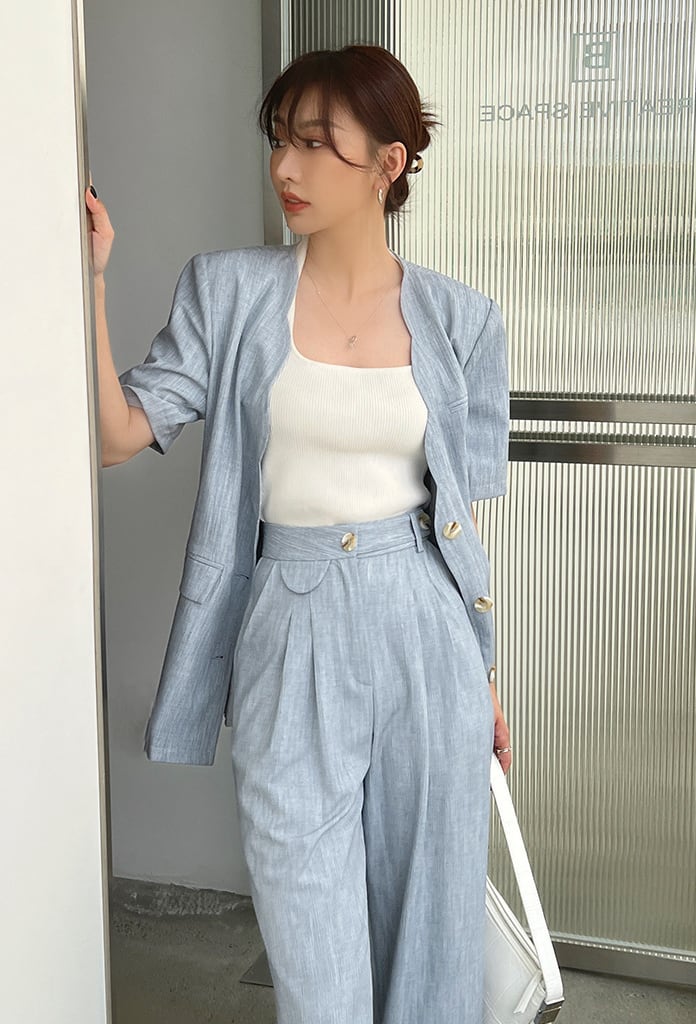 スカラップデザインクール素材セットアップ　３色展開 - select store mirror meスカラップデザインクール素材セットアップ　３色展開198676160mirror meselect store mirror me198676160ブルーS