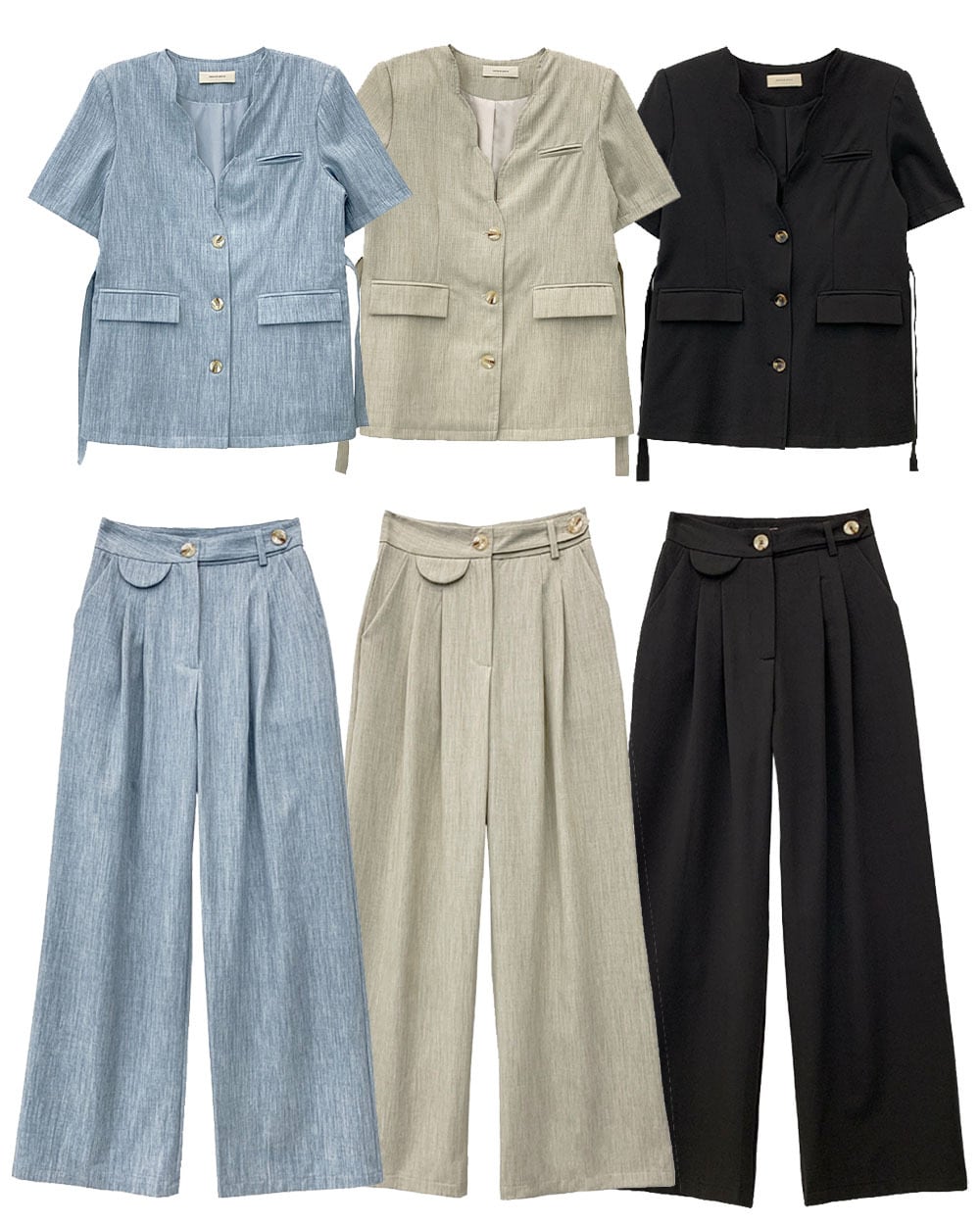 スカラップデザインクール素材セットアップ　３色展開 - select store mirror meスカラップデザインクール素材セットアップ　３色展開198676160mirror meselect store mirror me198676160ブルーS