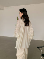 シフォンタイネックシースルーブラウス　３色展開 - select store mirror meシフォンタイネックシースルーブラウス　３色展開200106170mirror meselect store mirror me200106170ホワイト