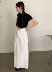 【動画あり】フロントねじれデザインフレアスカート　３色展開 - select store mirror me【動画あり】フロントねじれデザインフレアスカート　３色展開200962196mirror meselect store mirror me200962196ホワイトS