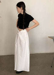 【動画あり】フロントねじれデザインフレアスカート　３色展開 - select store mirror me【動画あり】フロントねじれデザインフレアスカート　３色展開200962196mirror meselect store mirror me200962196ホワイトS