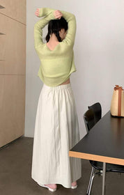 【動画あり】フロントねじれデザインフレアスカート　３色展開 - select store mirror me【動画あり】フロントねじれデザインフレアスカート　３色展開200962196mirror meselect store mirror me200962196ホワイトS
