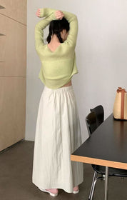 【動画あり】フロントねじれデザインフレアスカート　３色展開 - select store mirror me【動画あり】フロントねじれデザインフレアスカート　３色展開200962196mirror meselect store mirror me200962196ホワイトS