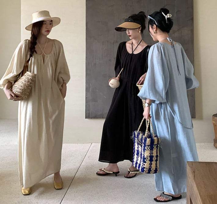 【動画あり】フロントクロスランタンスリーブマキシワンピース　３色展開 - select store mirror me【動画あり】フロントクロスランタンスリーブマキシワンピース　３色展開201175839mirror meselect store mirror me201175839アイボリー