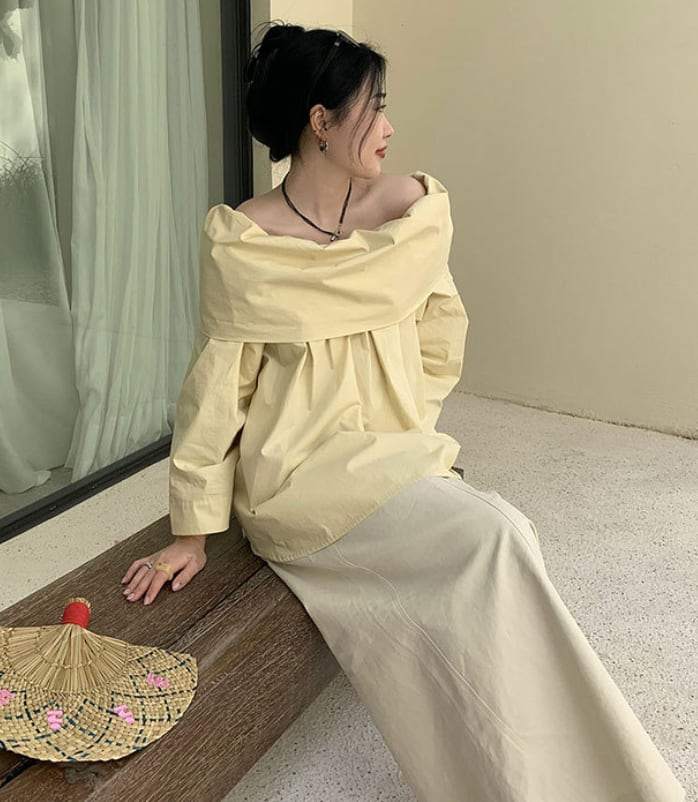 【動画あり】オーバーオフショルダーブラウストップス　３色展開 - select store mirror me【動画あり】オーバーオフショルダーブラウストップス　３色展開201177194mirror meselect store mirror me201177194ホワイト