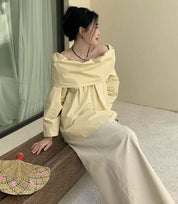 【動画あり】オーバーオフショルダーブラウストップス　３色展開 - select store mirror me【動画あり】オーバーオフショルダーブラウストップス　３色展開201177194mirror meselect store mirror me201177194ホワイト