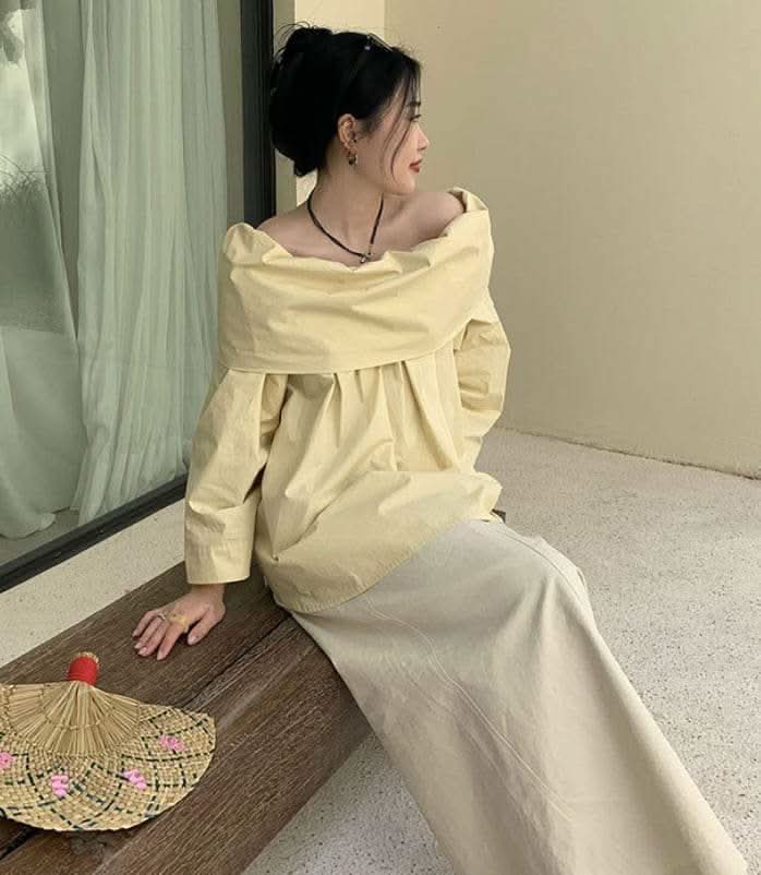 【動画あり】オーバーオフショルダーブラウストップス　３色展開 - select store mirror me【動画あり】オーバーオフショルダーブラウストップス　３色展開201177194mirror meselect store mirror me201177194ホワイト