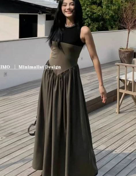 【動画あり】バイカラー切り替えタンクフレアワンピース　３色展開 - select store mirror me【動画あり】バイカラー切り替えタンクフレアワンピース　３色展開201798590mirror meselect store mirror me201798590カーキS