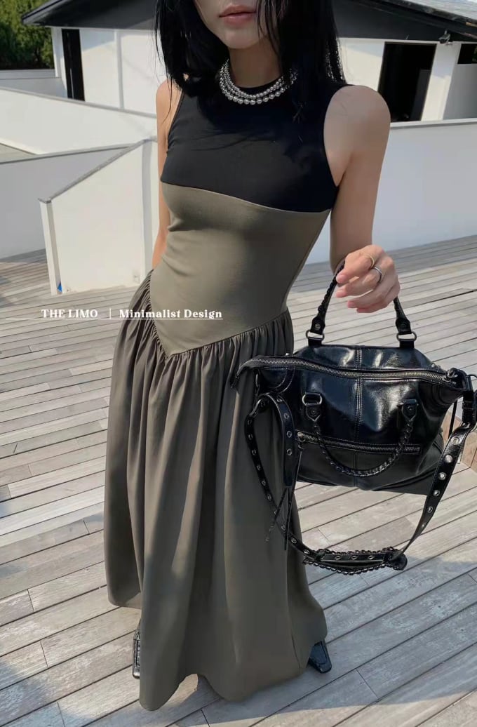 【動画あり】バイカラー切り替えタンクフレアワンピース　３色展開 - select store mirror me【動画あり】バイカラー切り替えタンクフレアワンピース　３色展開201798590mirror meselect store mirror me201798590カーキS