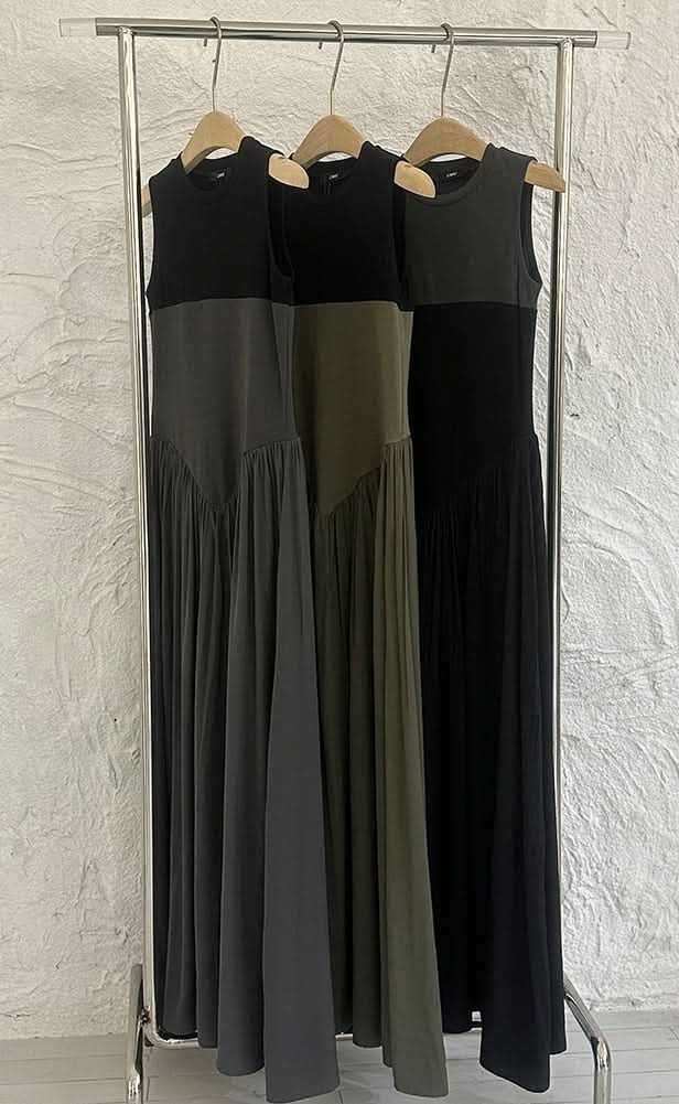 【動画あり】バイカラー切り替えタンクフレアワンピース　３色展開 - select store mirror me【動画あり】バイカラー切り替えタンクフレアワンピース　３色展開201798590mirror meselect store mirror me201798590カーキS