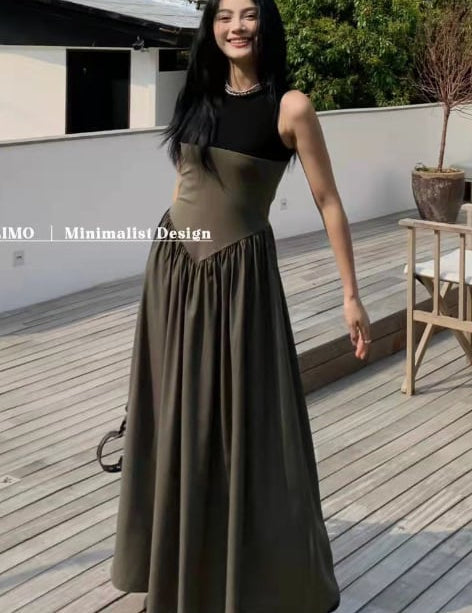 【動画あり】バイカラー切り替えタンクフレアワンピース　３色展開 - select store mirror me【動画あり】バイカラー切り替えタンクフレアワンピース　３色展開201798590mirror meselect store mirror me201798590カーキS