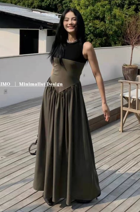 【動画あり】バイカラー切り替えタンクフレアワンピース　３色展開 - select store mirror me【動画あり】バイカラー切り替えタンクフレアワンピース　３色展開201798590mirror meselect store mirror me201798590カーキS