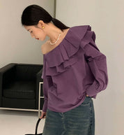 【動画あり】ワンショルダーダブルフリルブラウス　３色展開 - select store mirror me【動画あり】ワンショルダーダブルフリルブラウス　３色展開201816171mirror meselect store mirror me201816171ホワイトS
