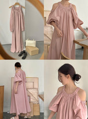 【大人気】ホルターネックカットスリーブマキシワンピース　３色展開 - select store mirror me【大人気】ホルターネックカットスリーブマキシワンピース　３色展開203424024mirror meselect store mirror me203424024ピンクS