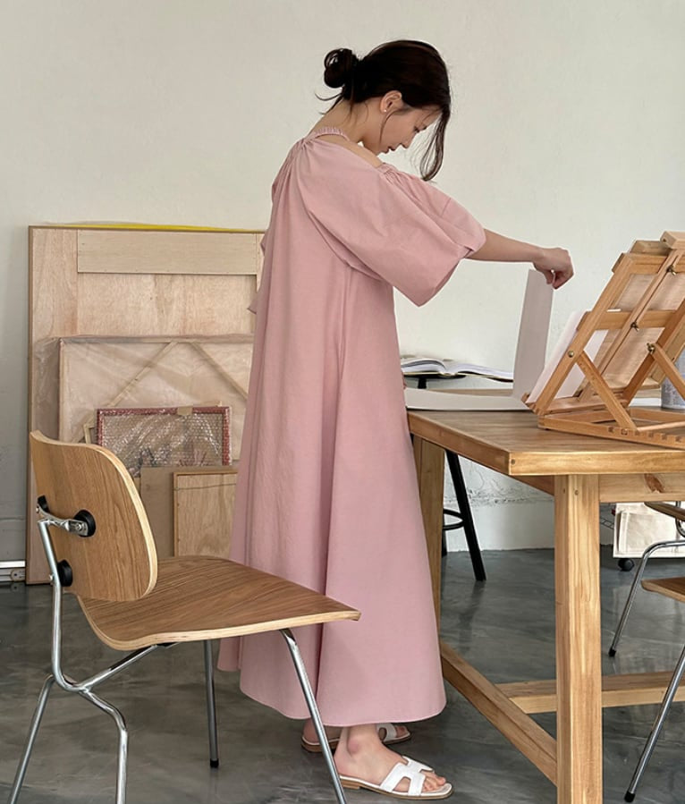 【大人気】ホルターネックカットスリーブマキシワンピース　３色展開 - select store mirror me【大人気】ホルターネックカットスリーブマキシワンピース　３色展開203424024mirror meselect store mirror me203424024ピンクS