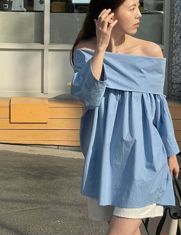【動画あり】オーバーオフショルダーストレートトップス　３色展開 - select store mirror me【動画あり】オーバーオフショルダーストレートトップス　３色展開203427019mirror meselect store mirror me203427019ホワイト