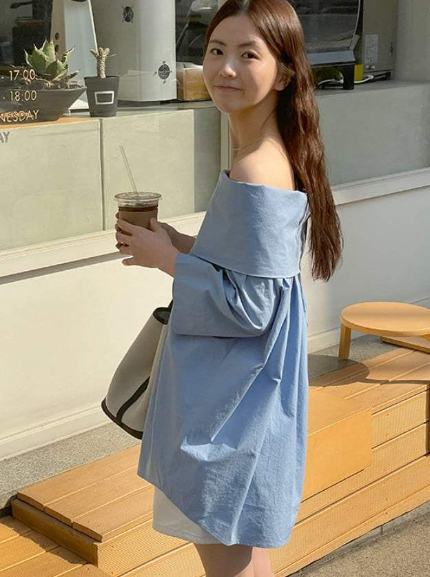 【動画あり】オーバーオフショルダーストレートトップス　３色展開 - select store mirror me【動画あり】オーバーオフショルダーストレートトップス　３色展開203427019mirror meselect store mirror me203427019ホワイト