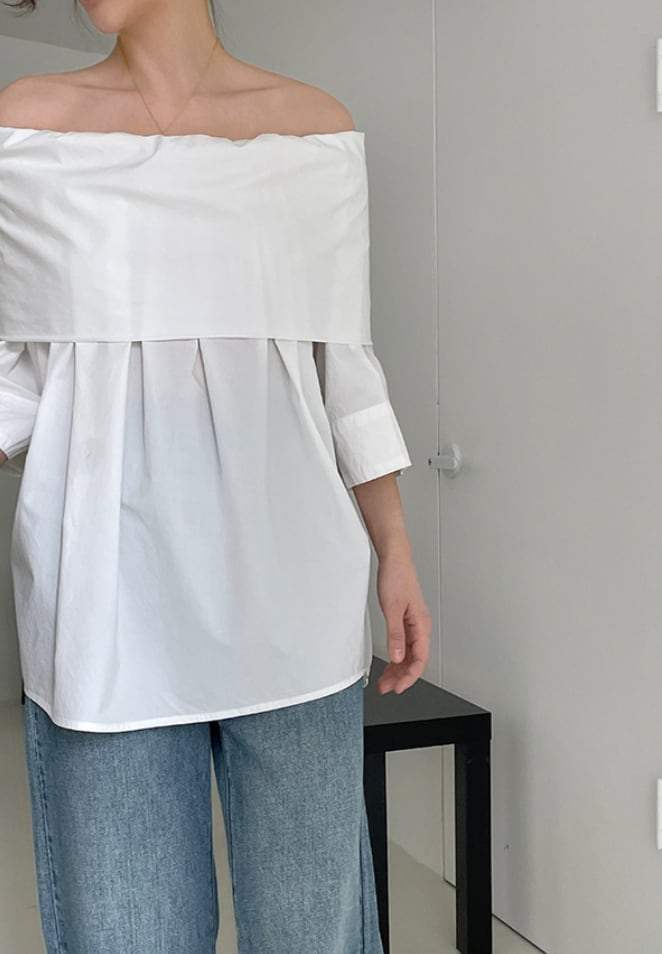 【動画あり】オーバーオフショルダーストレートトップス　３色展開 - select store mirror me【動画あり】オーバーオフショルダーストレートトップス　３色展開203427019mirror meselect store mirror me203427019ホワイト