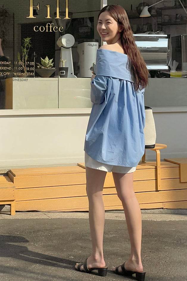 【動画あり】オーバーオフショルダーストレートトップス　３色展開 - select store mirror me【動画あり】オーバーオフショルダーストレートトップス　３色展開203427019mirror meselect store mirror me203427019ホワイト