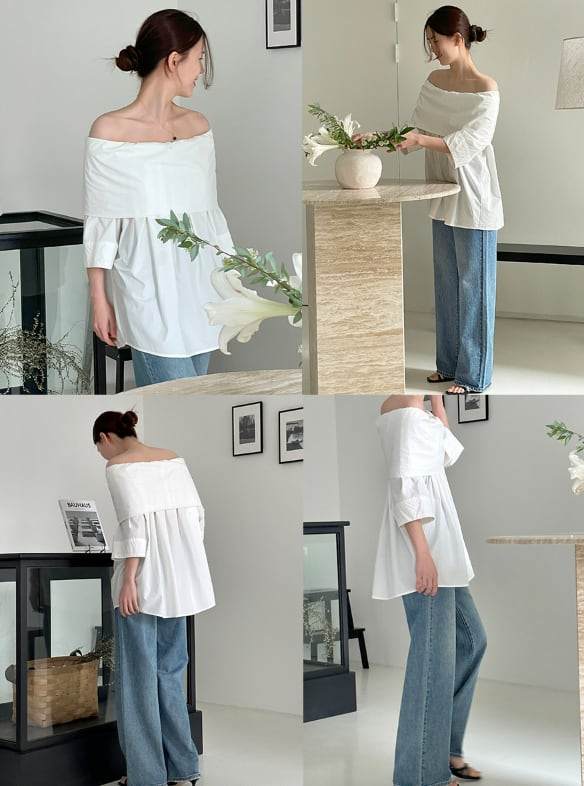 【動画あり】オーバーオフショルダーストレートトップス　３色展開 - select store mirror me【動画あり】オーバーオフショルダーストレートトップス　３色展開203427019mirror meselect store mirror me203427019ホワイト
