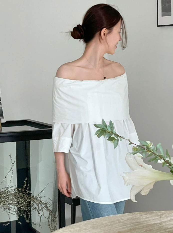 【動画あり】オーバーオフショルダーストレートトップス　３色展開 - select store mirror me【動画あり】オーバーオフショルダーストレートトップス　３色展開203427019mirror meselect store mirror me203427019ホワイト