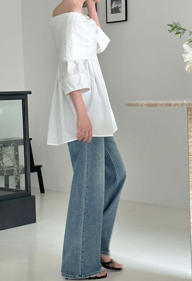 【動画あり】オーバーオフショルダーストレートトップス　３色展開 - select store mirror me【動画あり】オーバーオフショルダーストレートトップス　３色展開203427019mirror meselect store mirror me203427019ホワイト