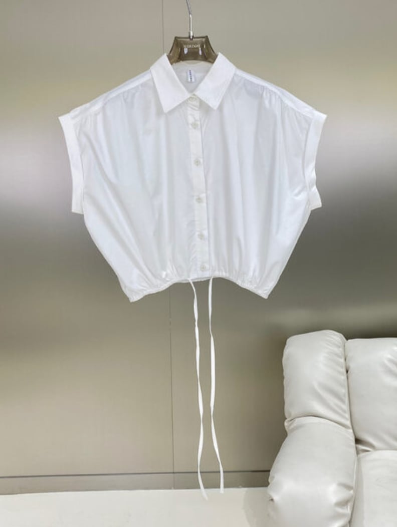 ノースリーブクロップドシャツトップス　３色展開 - select store mirror meノースリーブクロップドシャツトップス　３色展開205680185mirror meselect store mirror me205680185ホワイト