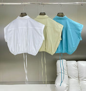 ノースリーブクロップドシャツトップス　３色展開 - select store mirror meノースリーブクロップドシャツトップス　３色展開205680185mirror meselect store mirror me205680185ホワイト